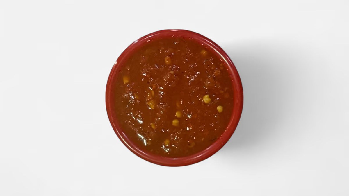 Hot Chili sauce in a red ramekin